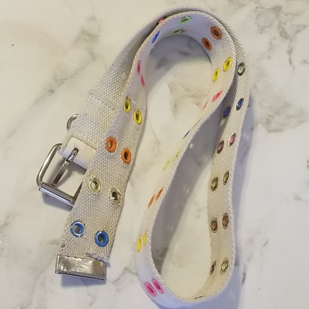 White colorful belt